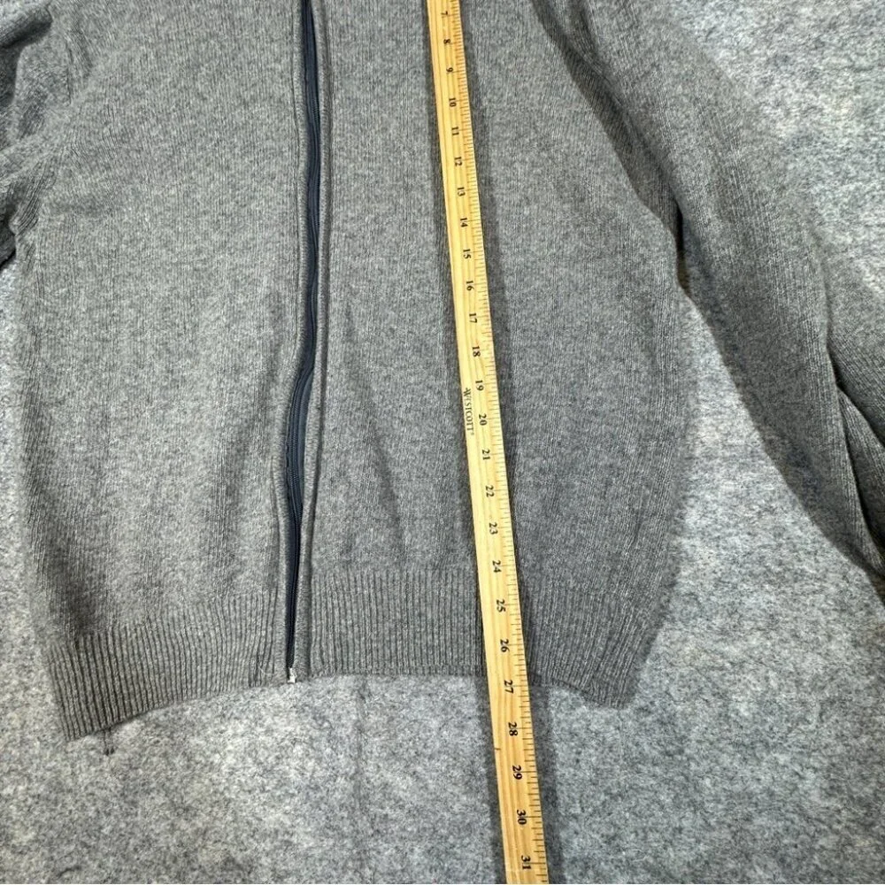 Lorenzo Magni Men's Gray Wool Zip Cardigan Sweater Jacket Made in Italy Size L